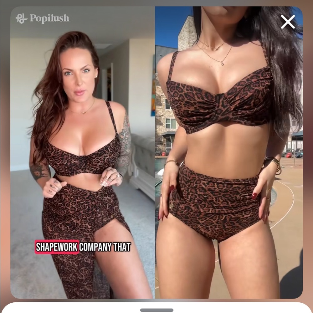 Leopard Print High-Waisted Bikini Bottoms size xl